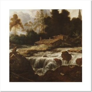 Landscape with a Waterfall by Allaert van Everdingen Posters and Art
